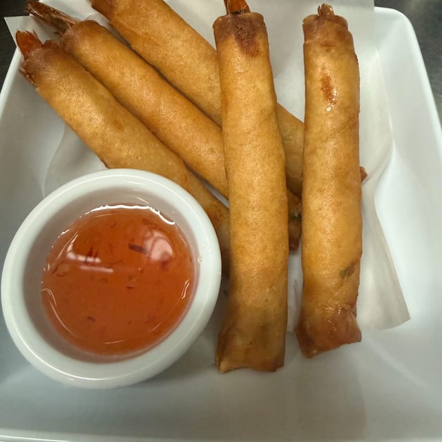 Prawns in Rolls.