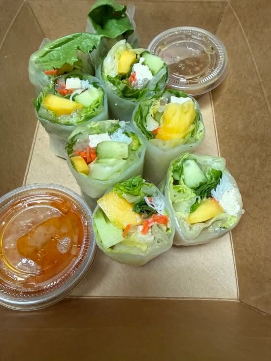Summer Fresh Mango Shrimp Rolls.