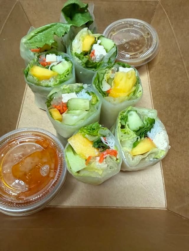 Summer Fresh Mango Shrimp Rolls.
